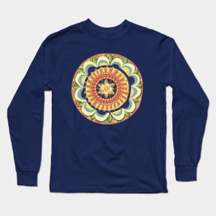 Folk Mandala (White Background) Long Sleeve T-Shirt